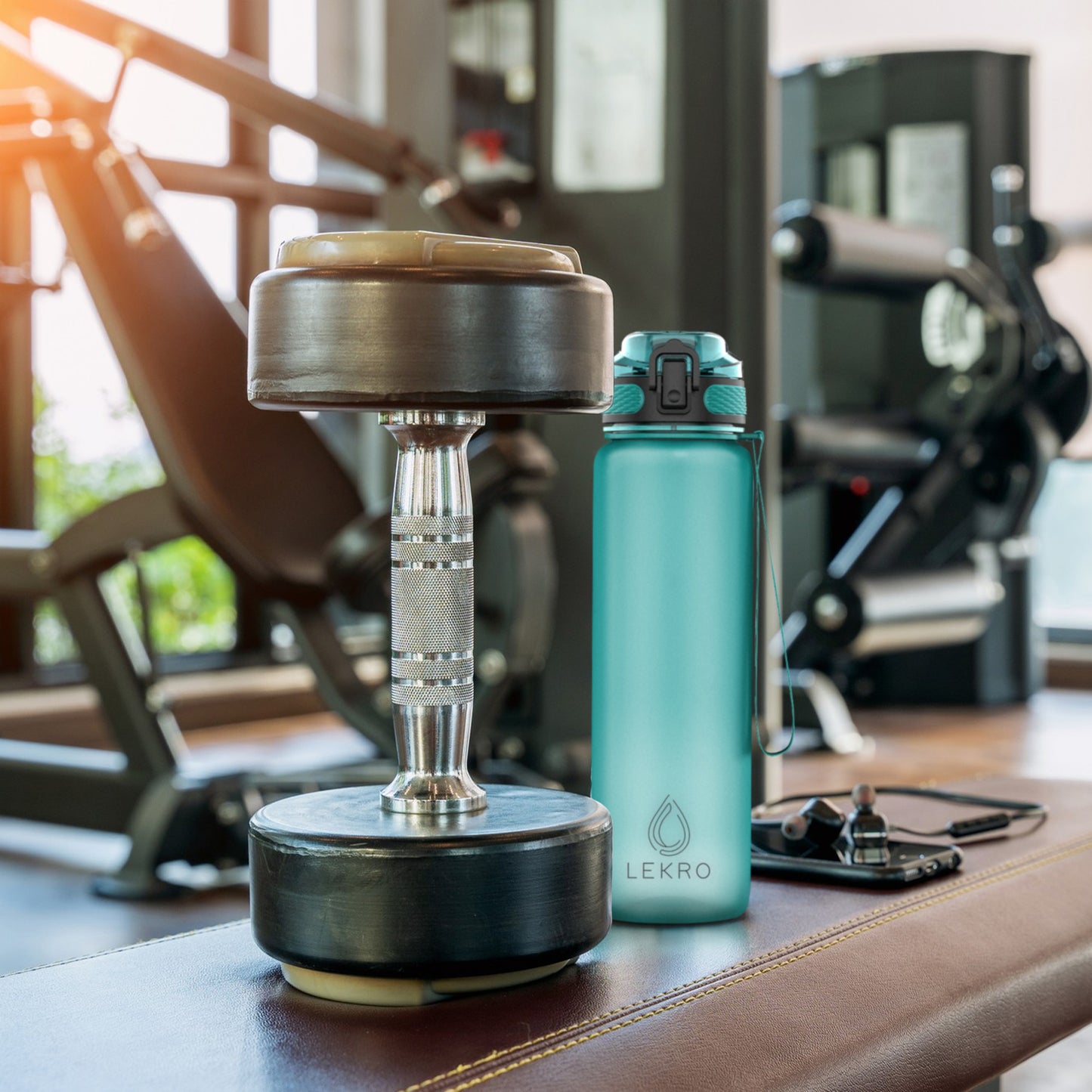Waterfles met Tijdmarkeringen - Turquoise