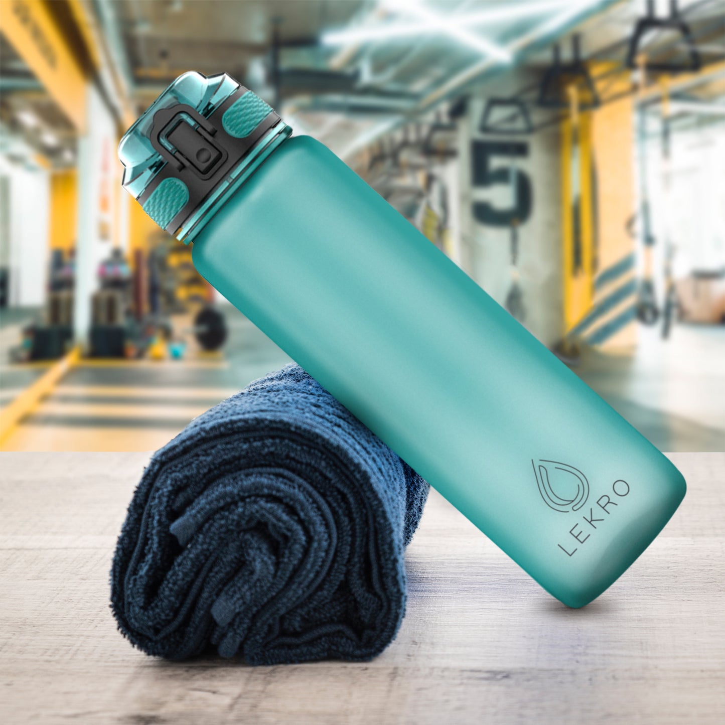 Waterfles met Tijdmarkeringen - Turquoise
