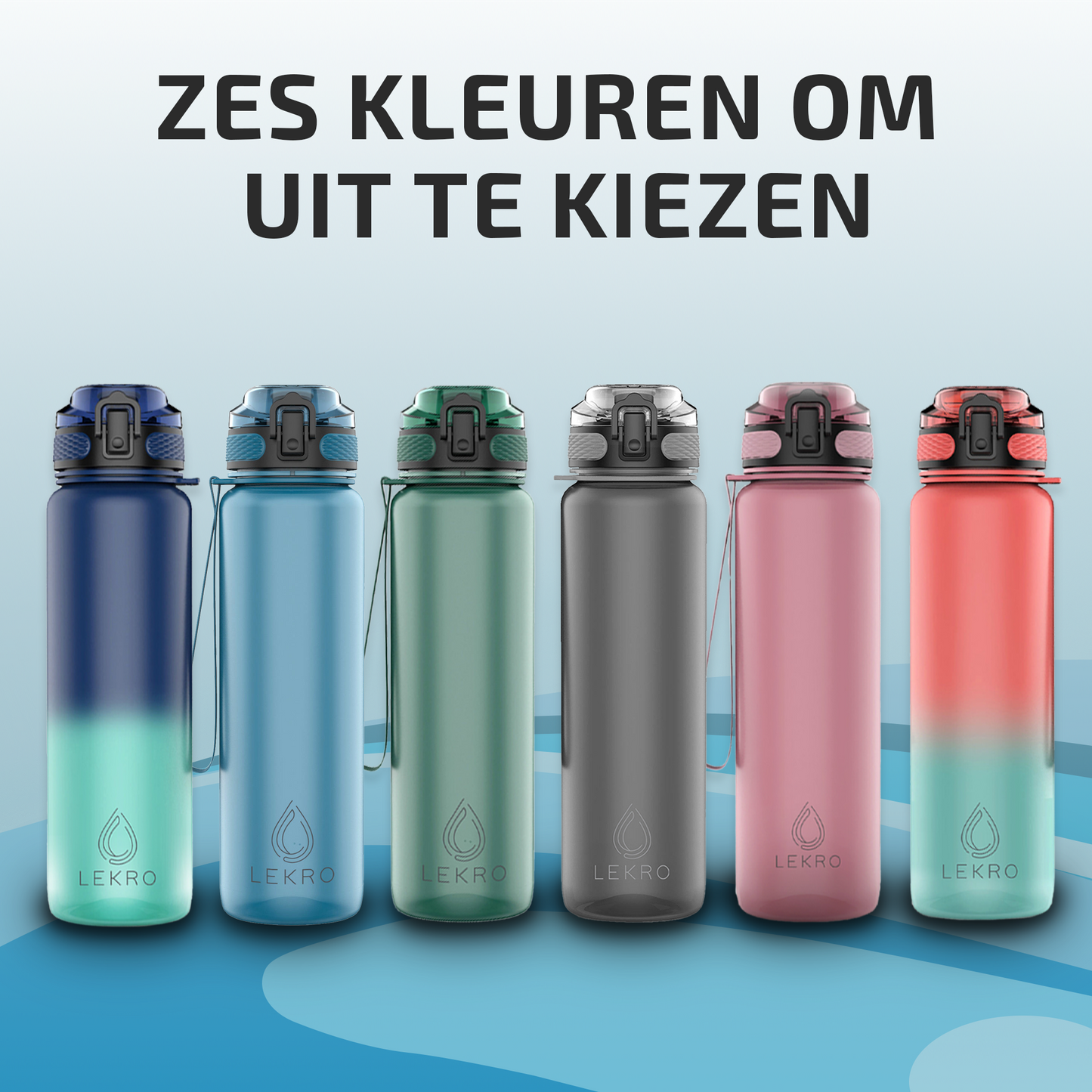 Waterfles met Tijdmarkeringen - Grijs