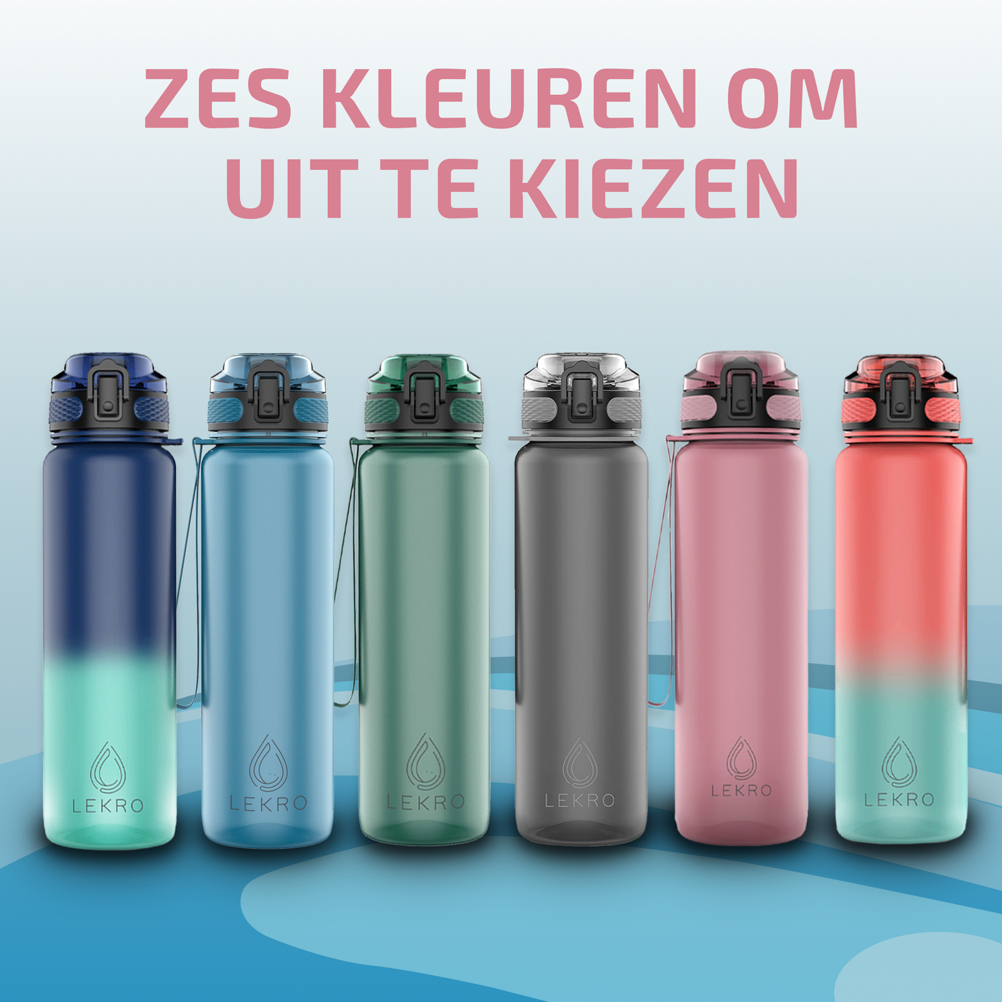Waterfles met Tijdmarkeringen - Rosé Goud