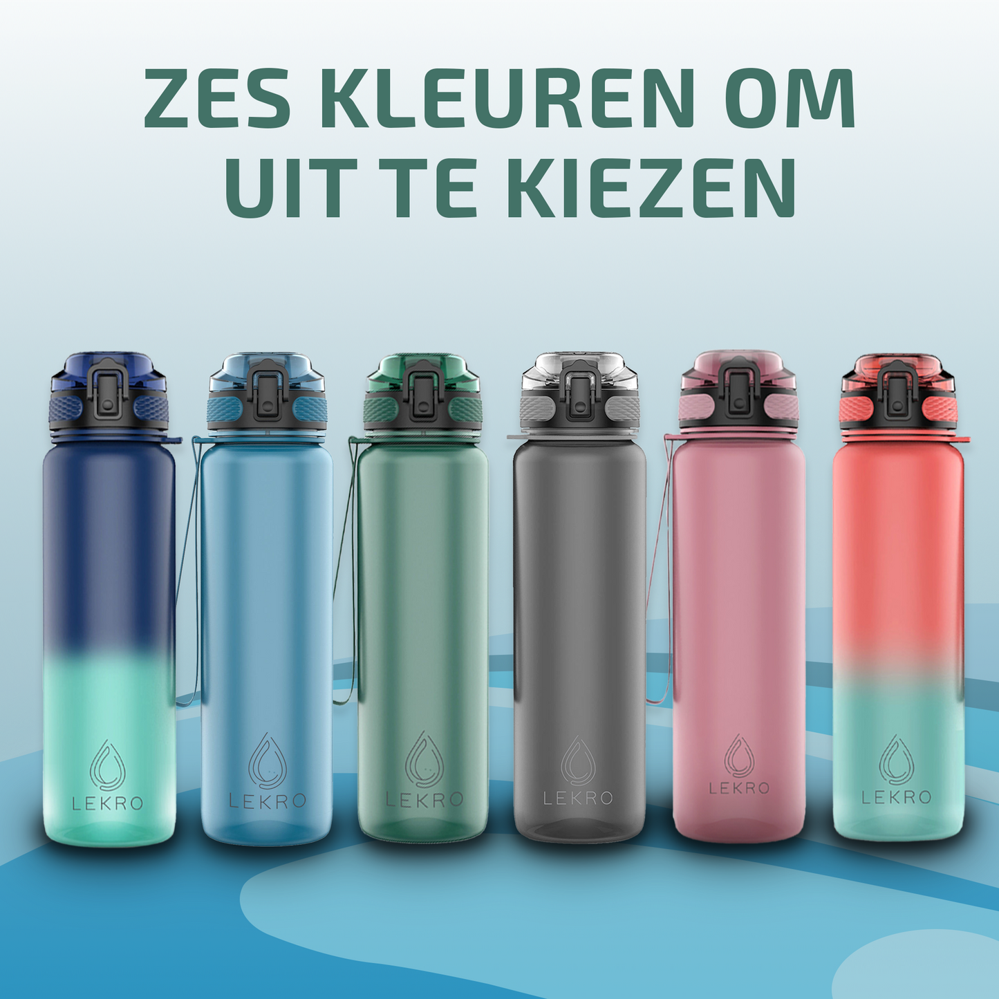 Waterfles met Tijdmarkeringen - Groen