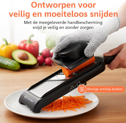 Handmandoline met 4 diktes (1 mm-4 mm)