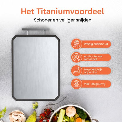 2-in-1 Titanium Snijplank Dubbelzijdig met Tarwestro