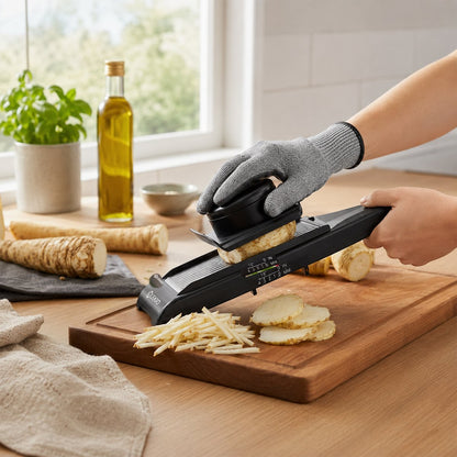 Handmandoline met 4 diktes (1 mm-4 mm)
